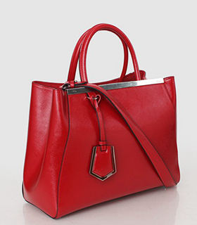 Fendi 2jours Red Patent Leather Tote Bag