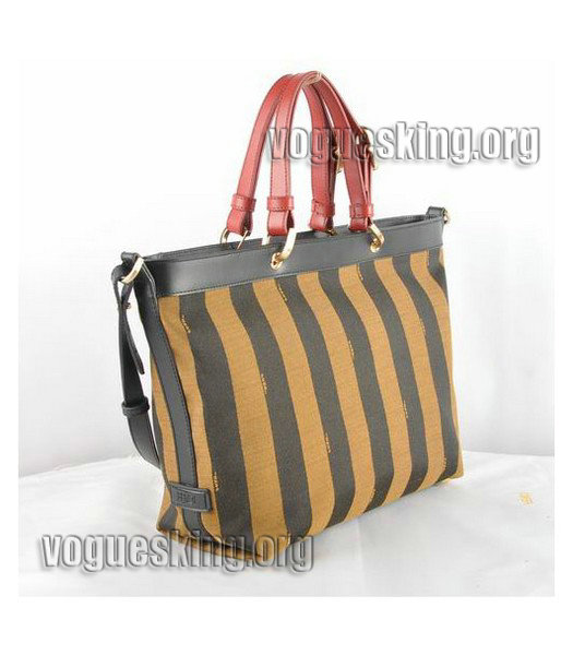 Fendi 2jours Yellow Imported Leather Tote Bag-1