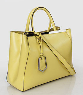 Fendi 2jours Yellow Patent Leather Tote Bag