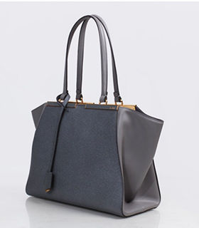Fendi 3Jours Grey Cross Veins Leather Small Shopping Bag