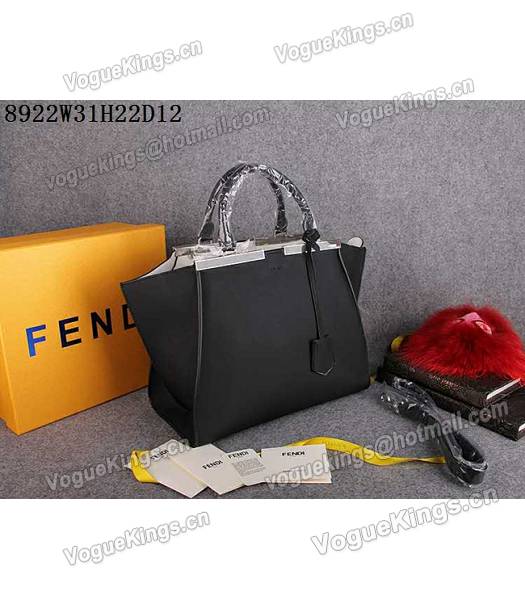 Fendi 3Jours Original Leather Top Handle Bag Black-1
