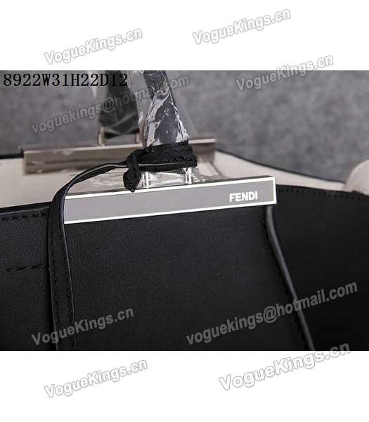 Fendi 3Jours Original Leather Top Handle Bag Black-5