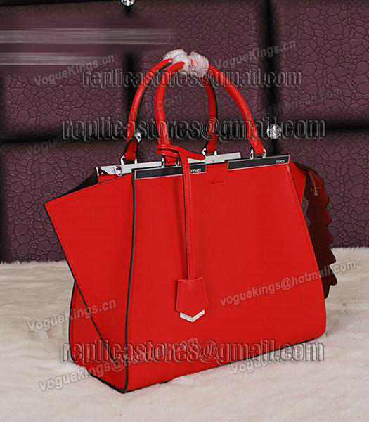 Fendi 3Jours Original Plain Veins Leather Shoulder Bag 8936 In Red-1