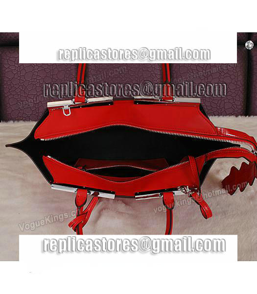 Fendi 3Jours Original Plain Veins Leather Shoulder Bag 8936 In Red-5