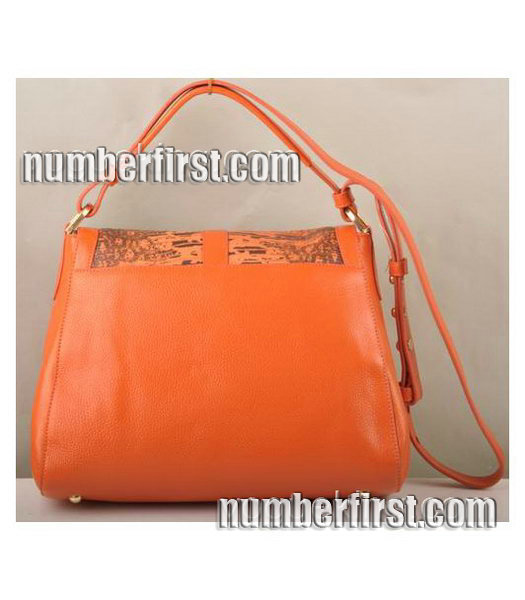 Fendi Anna Orange Lichee&Lizard Veins Leather Shoulder Bag-2