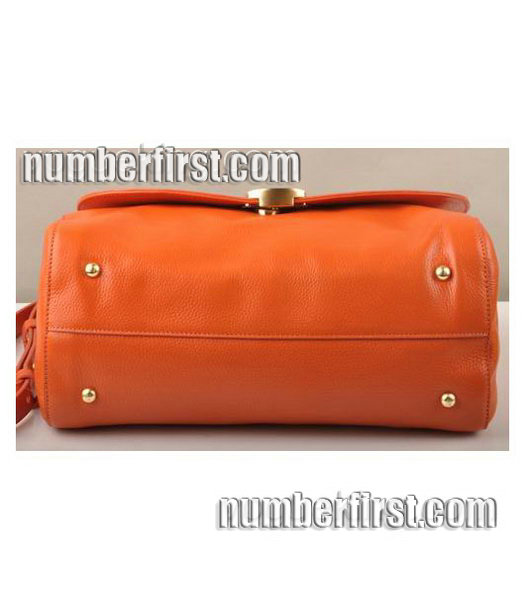 Fendi Anna Orange Lichee&Lizard Veins Leather Shoulder Bag-3