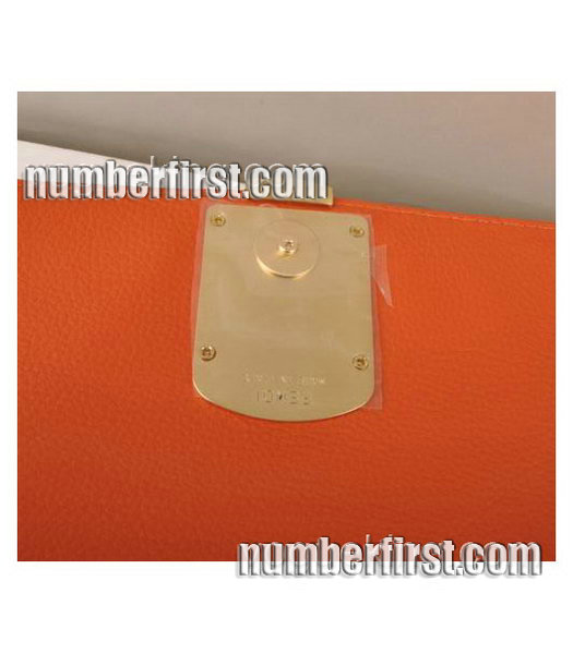 Fendi Anna Orange Lichee&Lizard Veins Leather Shoulder Bag-5