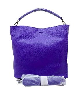 Fendi Anna Violet Purple Original Leather Tote Shoulder Bag