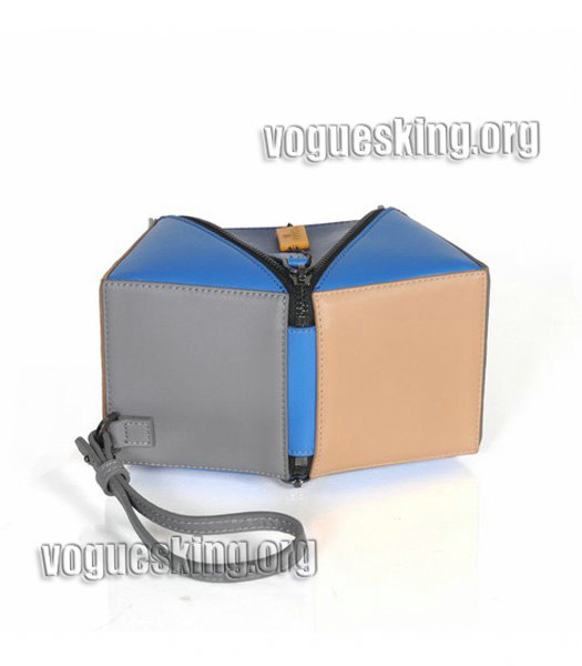 Fendi Apricot/Grey/Blue Leather Magic Cube Handbag-2