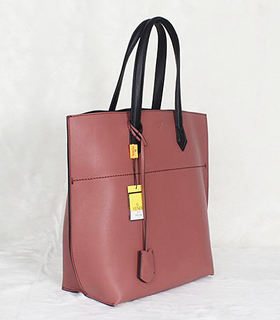 Fendi Apricot Red Original Leather Shopping Tote Bag