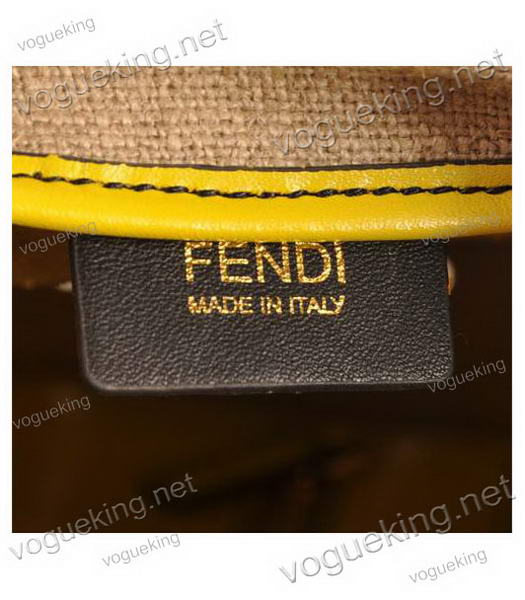 Fendi B Fab Perforated Ferrari Leather Large Tote Bag Lemon Yellow-6