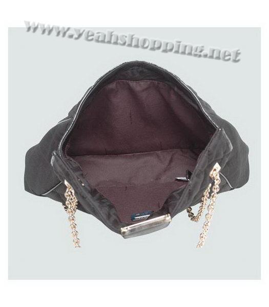 Fendi Black Canvas Chain Bag with Patent Leather Trim Black-2