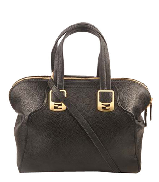 Fendi Black Imported Calfskin Leather Small Tote Bag