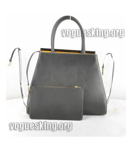 Fendi Black Imported Leather Medium Handbag-2