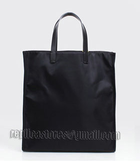 Fendi Black Original Fabric With Leather Shopping Bag Blue Eye-3