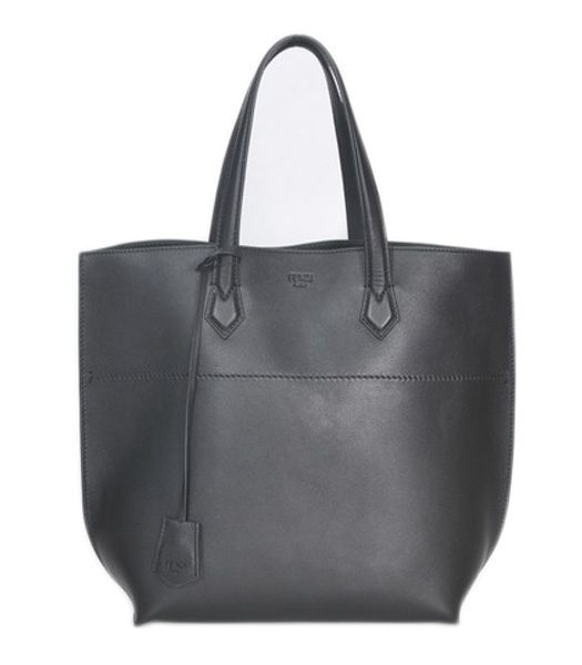 Fendi Black Original Leather Shopping Tote Bag