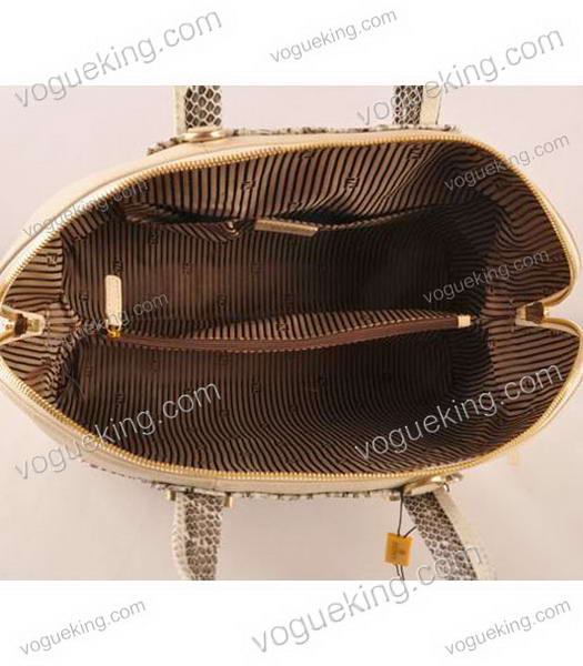 Fendi Black Snake Veins Leather With Offwhite Ferrari Leather Tote Bag-6