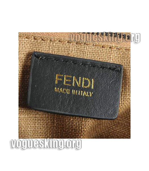 Fendi Black/White OX Hair Leather With Black Imported Leather Large Shopping Bag-6