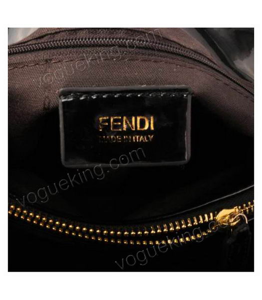 Fendi Blue Color Beads with Black Leather Satchel Bag-6