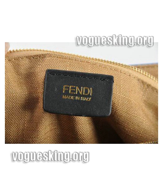 Fendi Blue/Orange Croc Veins Leather With Black Leather Small Handbag-6
