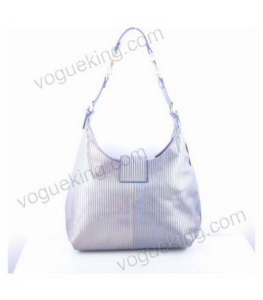 Fendi Blue Stripe Leather Shoulder Bag-2