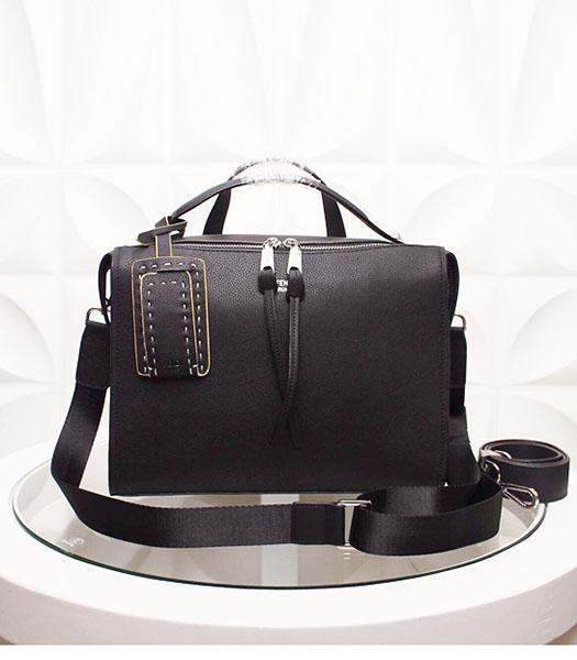 Fendi By The Way Black Leather Top Handle Bag