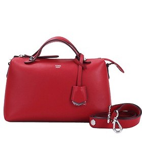 Fendi By The Way Original Leather Small Tote Shoulder Bag Cherry Tree Red