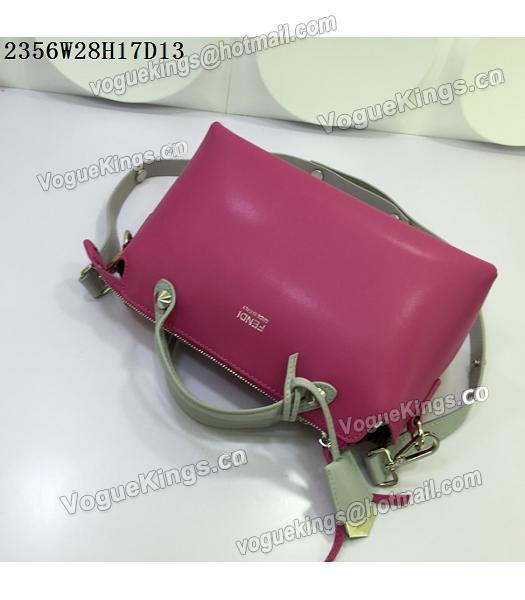Fendi By The Way Rose Red&Grey Leather Small Shoulder Bag 2356-4