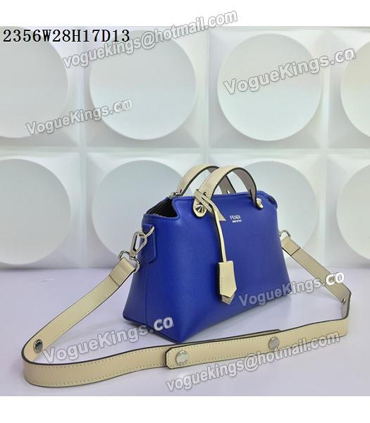 Fendi By The Way Sapphire Blue&Offwhite Leather Small Shoulder Bag 2356-1