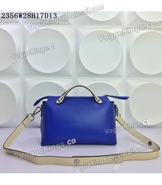 Fendi By The Way Sapphire Blue&Offwhite Leather Small Shoulder Bag 2356-2