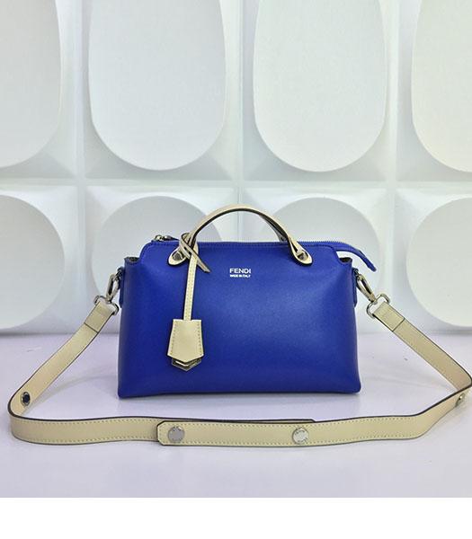 Fendi By The Way Sapphire Blue&Offwhite Leather Small Shoulder Bag 2356