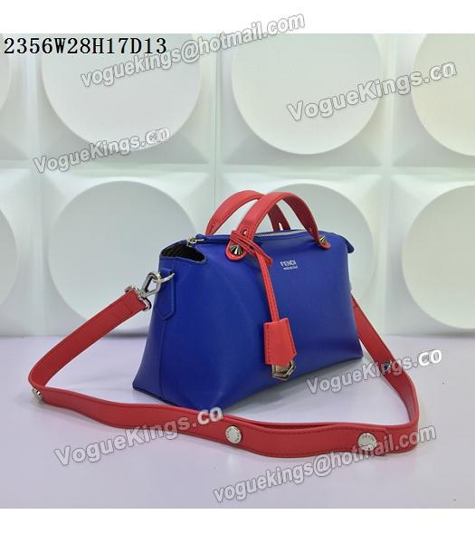 Fendi By The Way Sapphire Blue&Red Leather Small Shoulder Bag 2356-1
