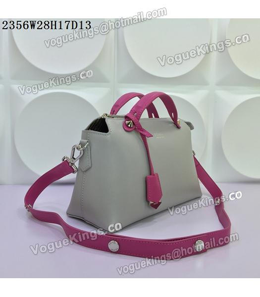 Fendi By The Way Small Shoulder Bag 2356 Grey&Rose Red Leather-1
