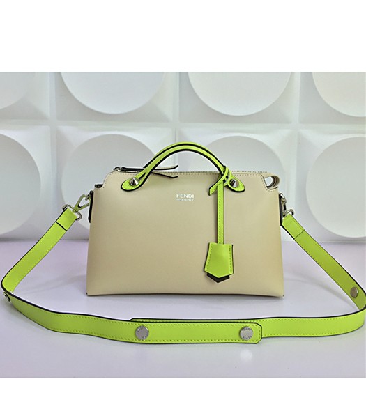 Fendi By The Way Small Shoulder Bag 2356 In Apricot/Green Leather