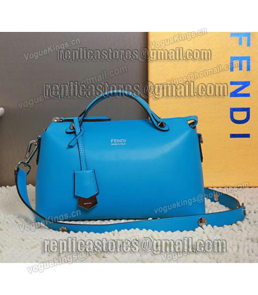 Fendi By The Way Small Shoulder Bag 2356 In Blue Leather-4
