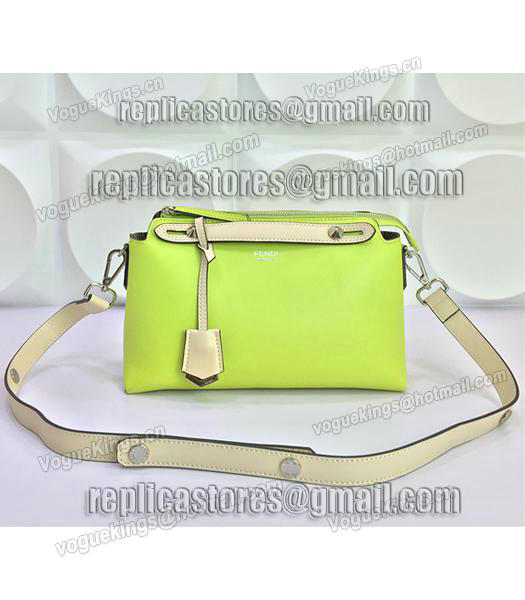 Fendi By The Way Small Shoulder Bag 2356 In Green/Apricot Leather-4