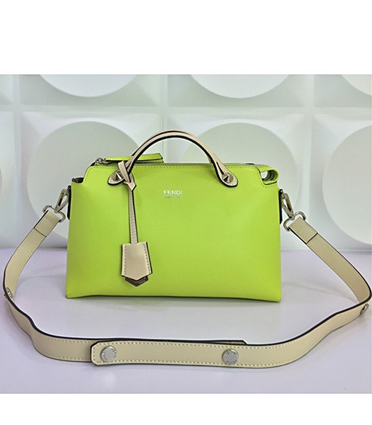 Fendi By The Way Small Shoulder Bag 2356 In Green/Apricot Leather