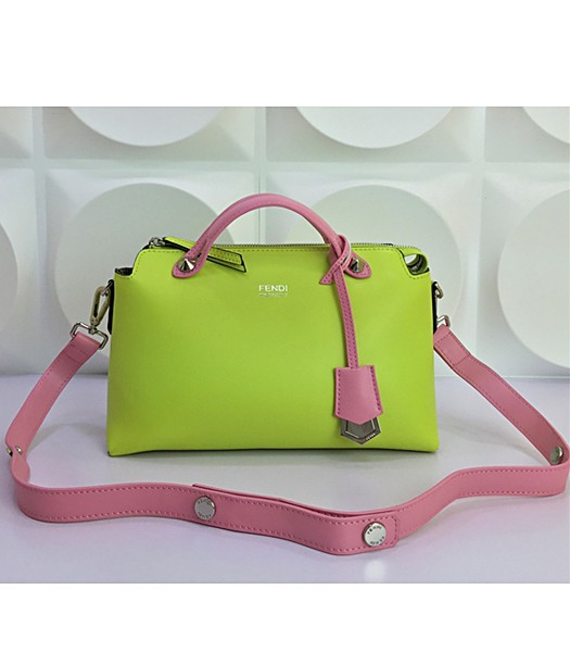 Fendi By The Way Small Shoulder Bag 2356 In Green/Pink Leather