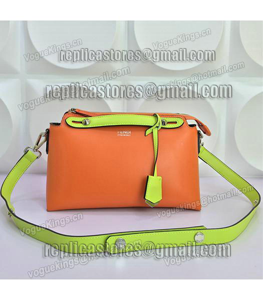 Fendi By The Way Small Shoulder Bag 2356 In Orange/Green Leather-4