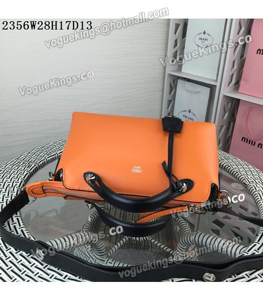 Fendi By The Way Small Shoulder Bag 2356 Orange&Black Leather-4