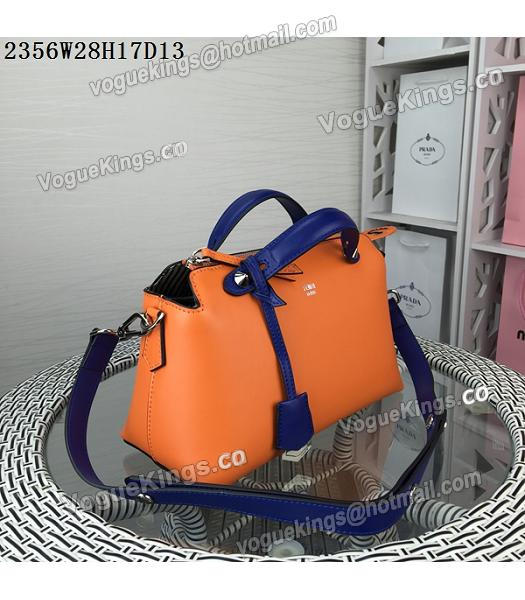 Fendi By The Way Small Shoulder Bag 2356 Orange&Sapphire Blue Leather-1