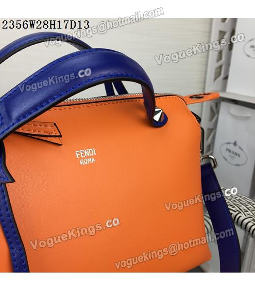 Fendi By The Way Small Shoulder Bag 2356 Orange&Sapphire Blue Leather-6