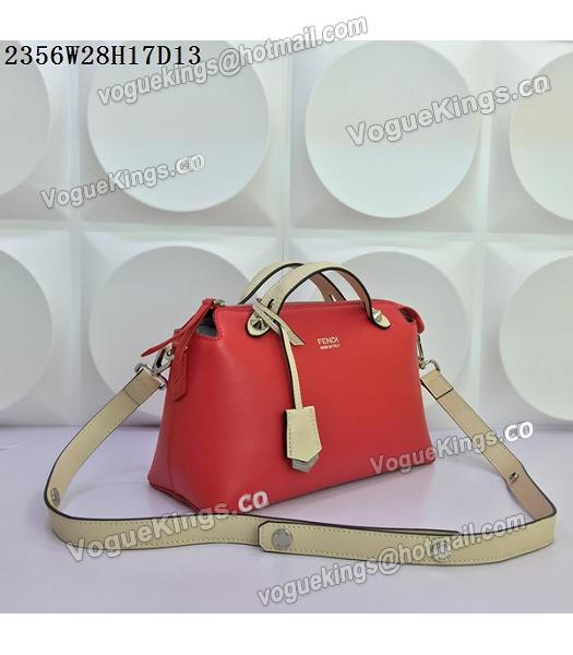 Fendi By The Way Small Shoulder Bag 2356 Red&Offwhite Leather-1