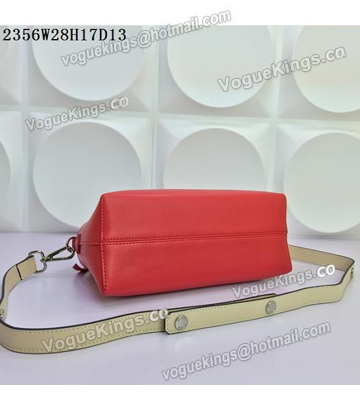 Fendi By The Way Small Shoulder Bag 2356 Red&Offwhite Leather-5