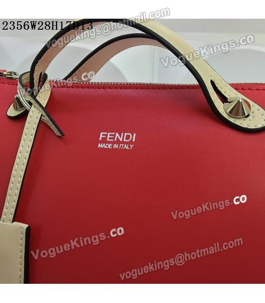 Fendi By The Way Small Shoulder Bag 2356 Red&Offwhite Leather-6