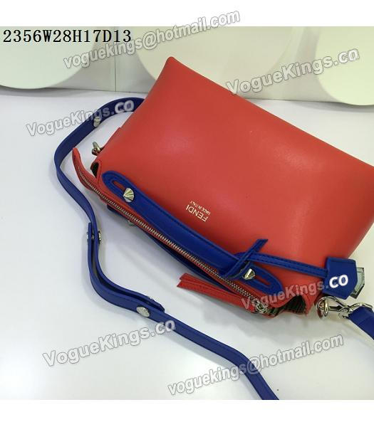 Fendi By The Way Small Shoulder Bag 2356 Red&Sapphire Blue Leather-4