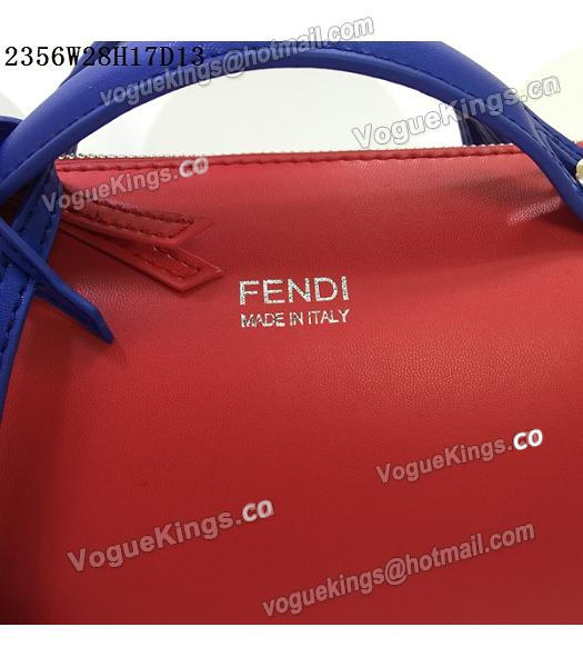 Fendi By The Way Small Shoulder Bag 2356 Red&Sapphire Blue Leather-6