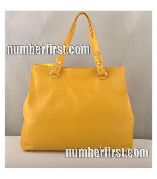 Fendi Calfskin Leather Handbag Yellow -2