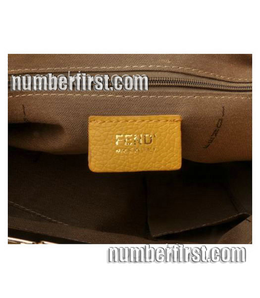 Fendi Calfskin Leather Handbag Yellow -6