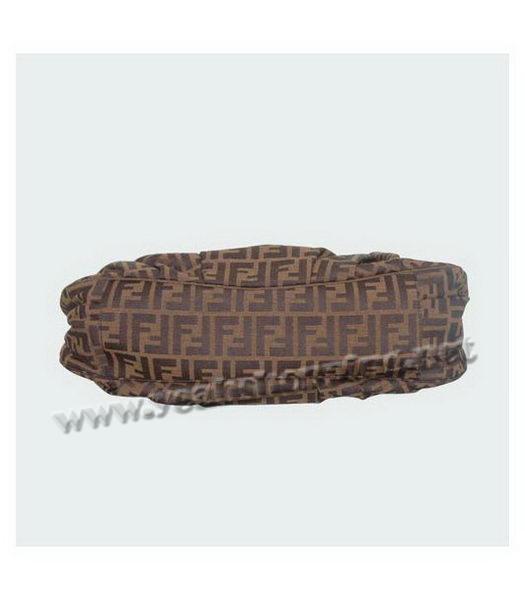 Fendi Canvas Handbag with Coffee Patent Leather Tassel Trim-3